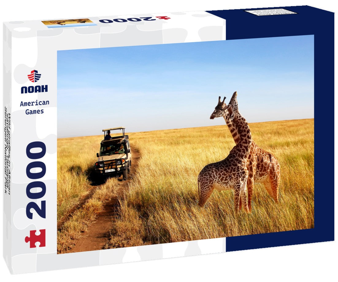 Wild giraffes in African savannah. Tanzania. Serengeti National Park 2000pc Puzzle