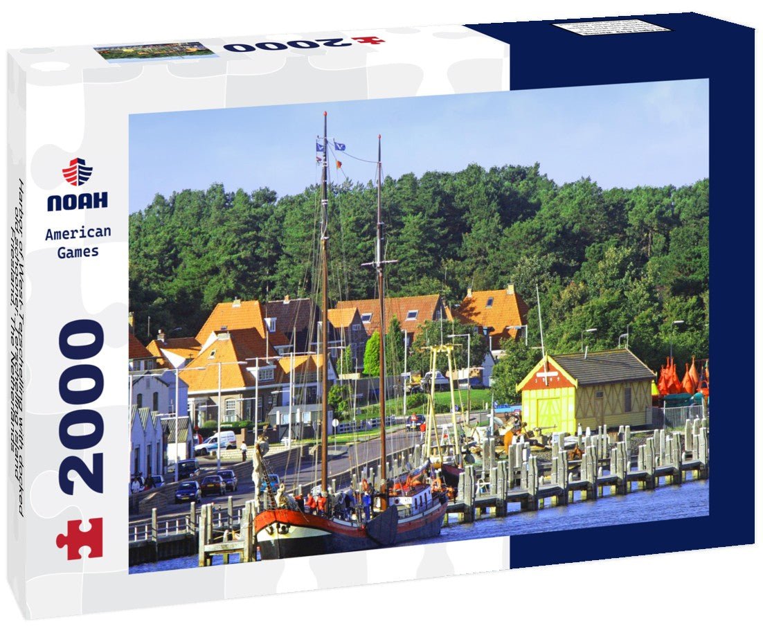 Harbor of West-Terschelling with docked old schooner, Terschelling island, Friesland, The Netherlands 2000pc Puzzle