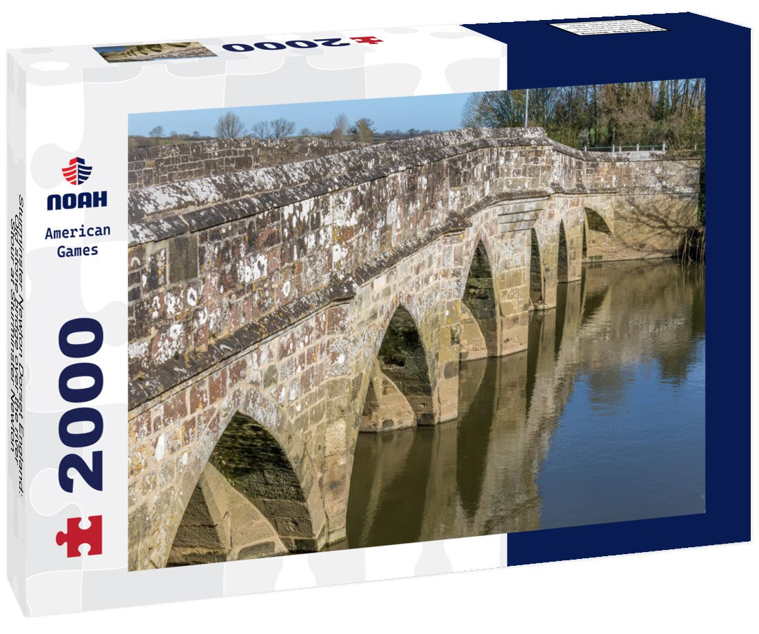 Sturminster Newton Dorset England: Old stone bridge over the river Stour at Sturminster Newton 2000pc Puzzle