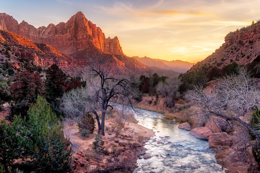 Zion national park late autumn landscape view with Watchman peak, Utah, USA 2000pc Puzzle