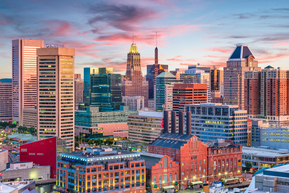 Baltimore, Maryland, USA Skyline over the Inner Harbor at sunset 2000pc Puzzle