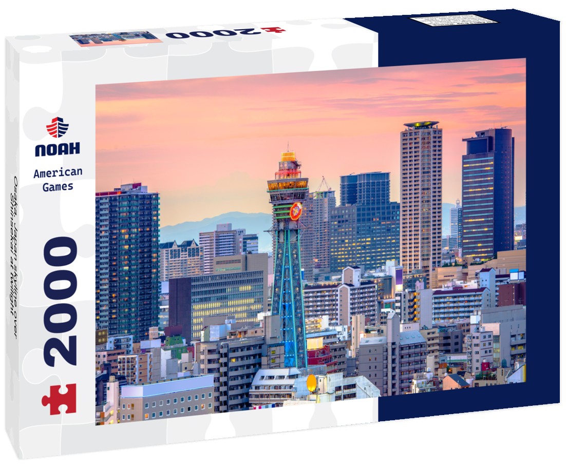 Osaka, Japan skyline over Shinsekai at twilight 2000pc Puzzle