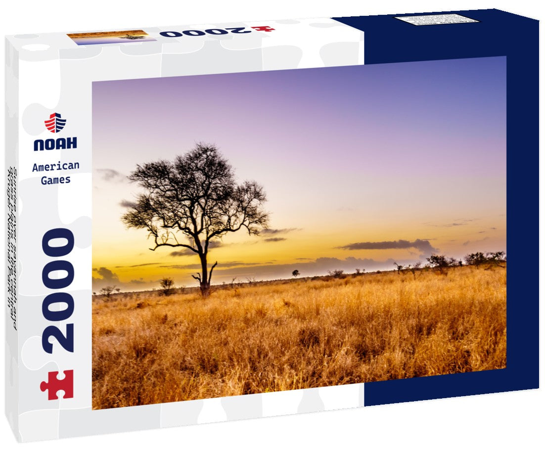 Sunrise over savannah and grass plains in the central Kruger National Park in South Africa 2000pc Puzzle
