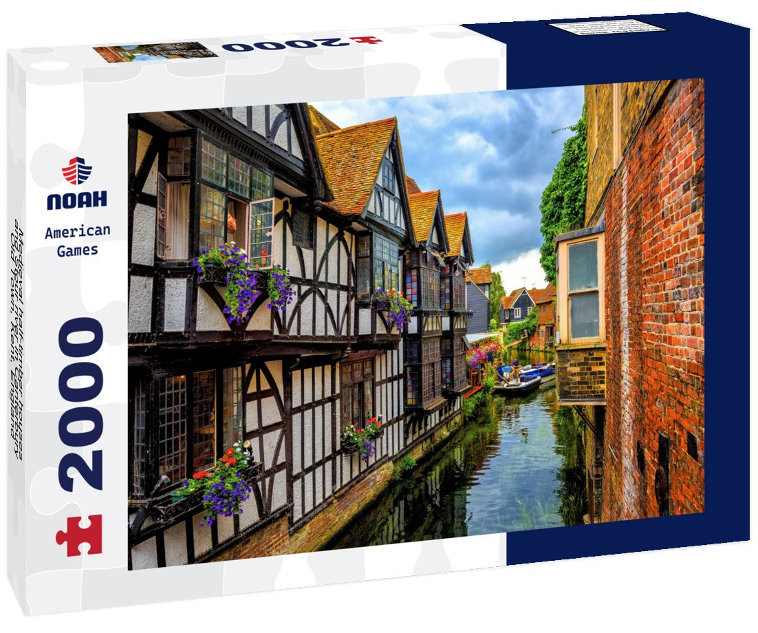 Medieval half-timber houses and Stour river in Canterbury Old Town, Kent, England 2000pc Puzzle