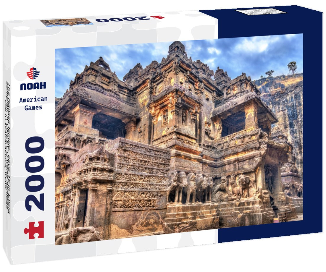 The Kailasa temple, cave 16 in Ellora complex. A UNESCO world heritage site in Maharashtra, India 2000pc Puzzle