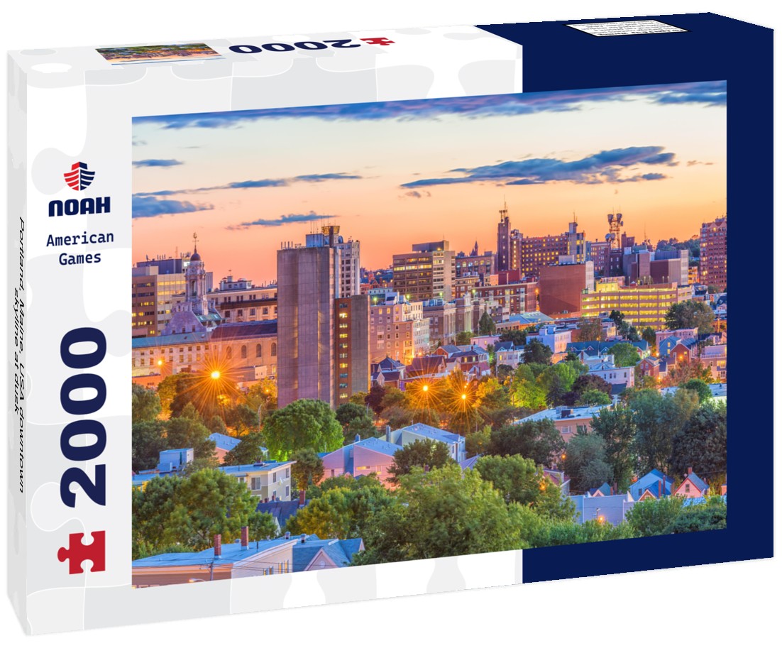 Portland, Maine, USA downtown skyline at dusk 2000pc Puzzle