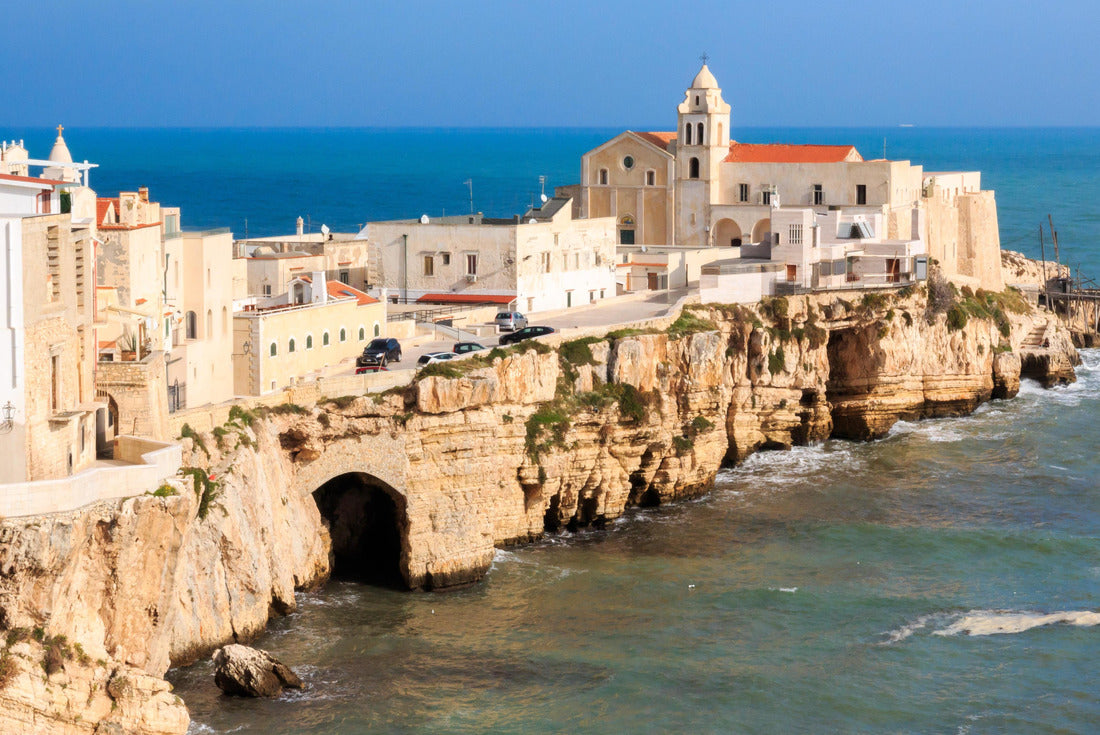 Italy, Foggia, Puglia, SE Italy, Gargano National Park, Vieste. Old town of Vieste with medieval church at the tip of the peninsula of this fishing village in Gargano, Puglia, Italy 2000pc Puzzle