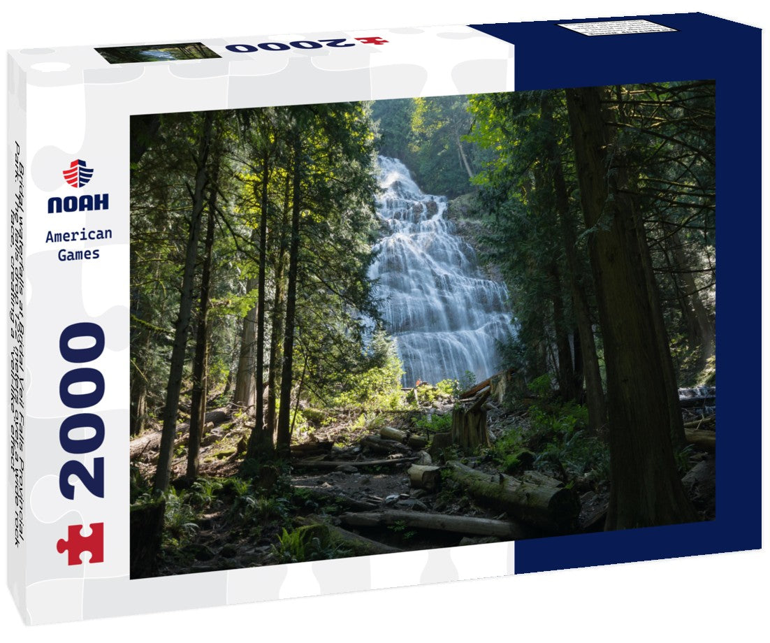 Noah Jigsaw Puzzle Bridal waterfalls at Bridal Veil Falls Provincial Park. The falls drop 122 meters over a wide rock face, creating a “veil-like” effect 2000 pieces