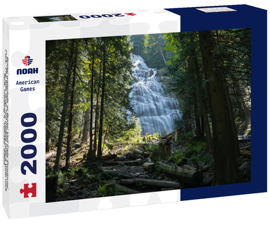 Noah Jigsaw Puzzle Bridal waterfalls at Bridal Veil Falls Provincial Park. The falls drop 122 meters over a wide rock face, creating a “veil-like” effect 2000 pieces
