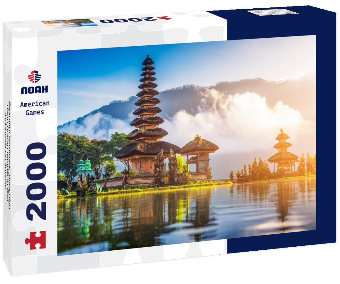 Noah Jigsaw Puzzle Beautiful landmark, pura ulun danu bratan temple in Bali, indonesia on sunrise 2000 pieces