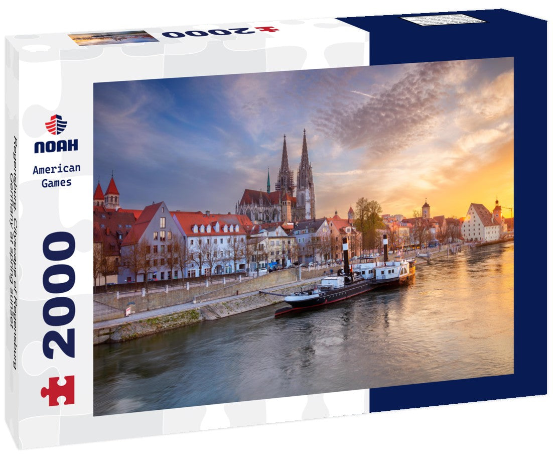 Regensburg. Cityscape of Regensburg, Germany at spring sunset 2000pc Puzzle