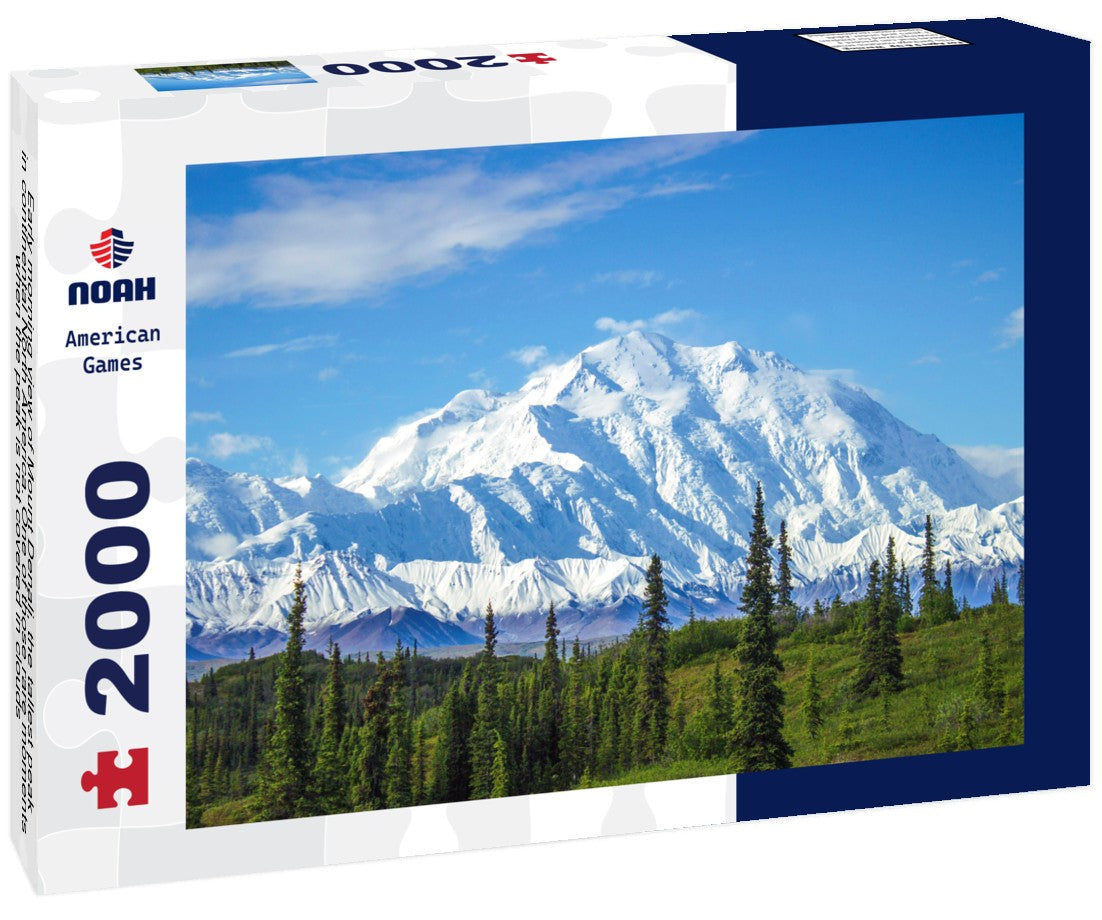 Early morning view of Mount Denali, the tallest peak in continental North America. One of those rare moments when the peak is not covered in clouds 2000pc Puzzle