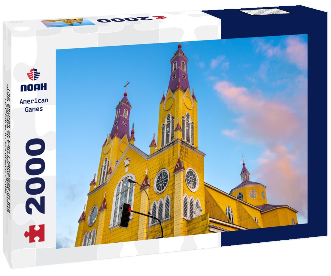 The church of San Francisco in the main square of Castro on the island of Chiloe in southern Chile 2000pc Puzzle