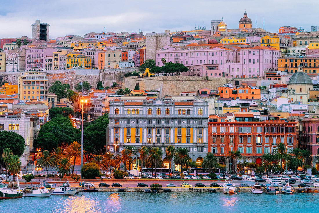 Evening cityscape with marina in the Mediterranean, Cagliari, Sardinia, Italy 2000pc Puzzle