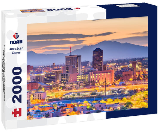 Noah Jigsaw Puzzle Tucson, Arizona, USA downtown city skyline with Sentinel Peak at dusk 2000 pieces