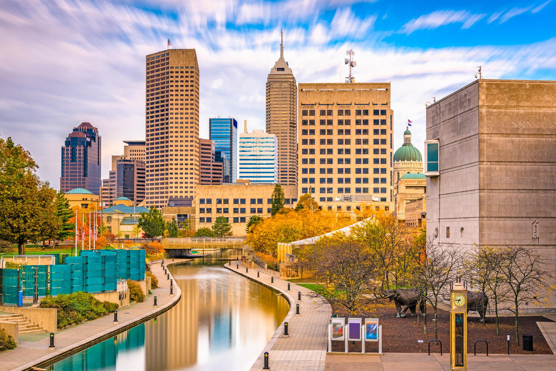 Noah Jigsaw Puzzle Indianapolis, Indiana, USA downtown city skyline over river walk 2000 pieces