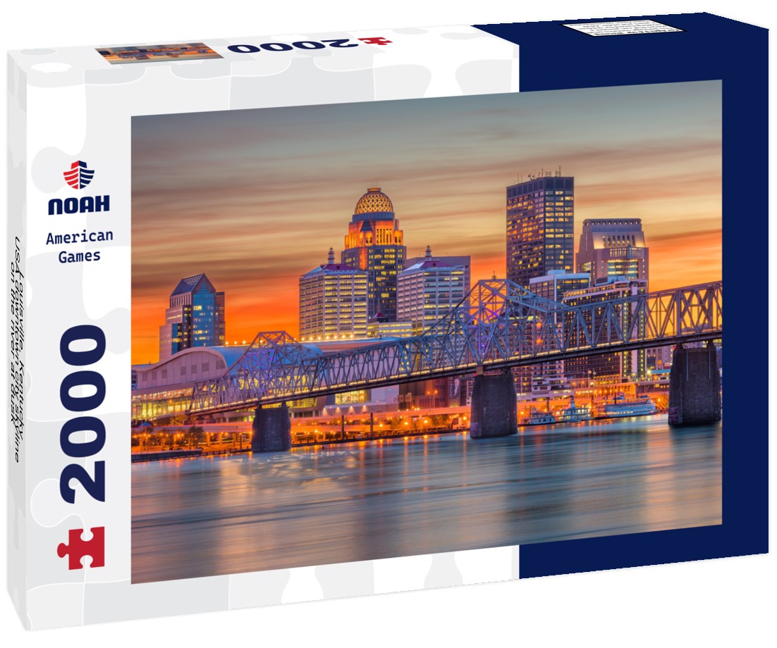 Noah Jigsaw Puzzle Louisville, Kentucky, USA downtown city skyline on the river at dusk 2000 pieces