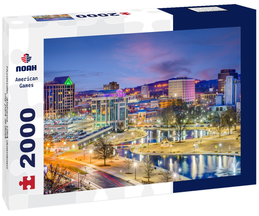 Huntsville, Alabama, USA downtown city park at dusk 2000pc Puzzle