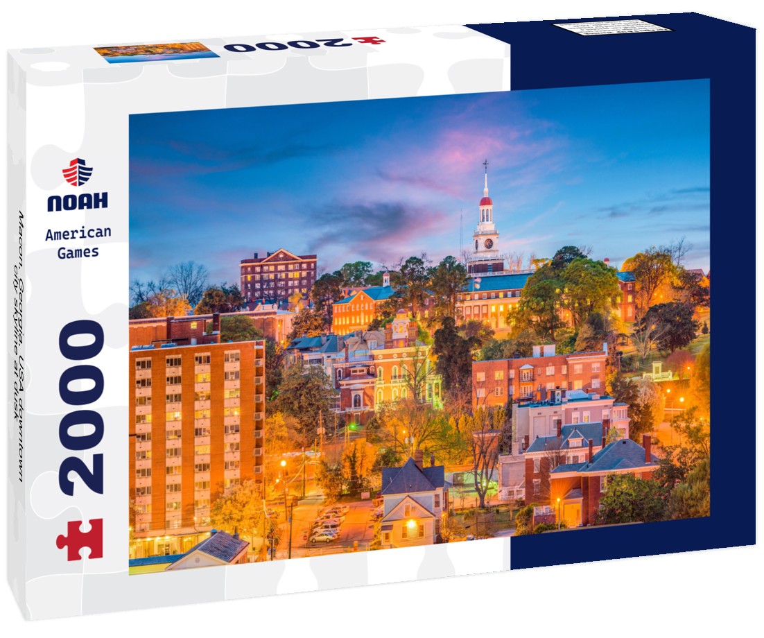 Macon, Georgia, USA downtown city skyline at dusk 2000pc Puzzle