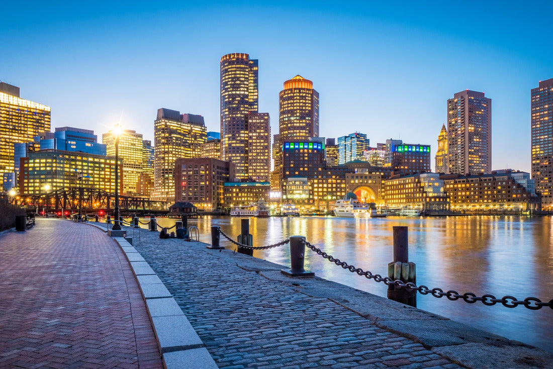 the Boston Harbor and Financial District at Night 2000pc Puzzle