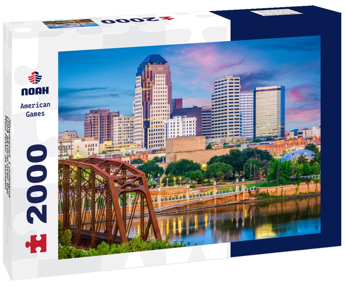 Shwarport, Louisiana, USA skyline over the Red River at sunset 2000pc Puzzle