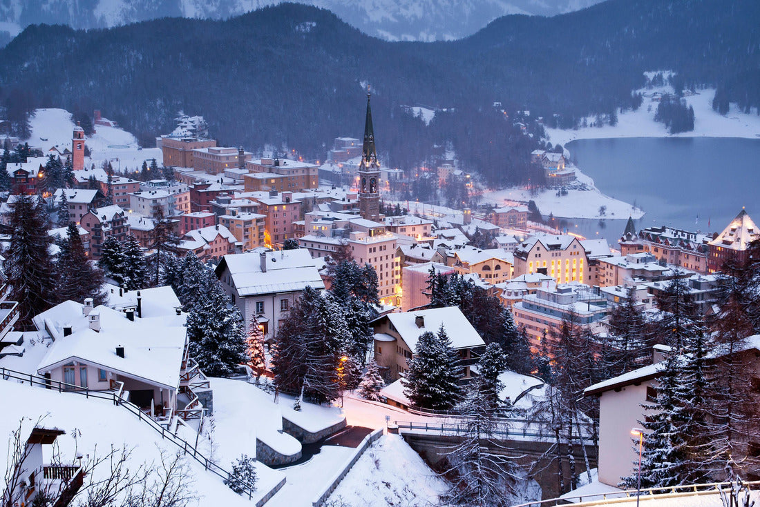 Winter terrace overlooking the world-famous ski resort of St. Moritz, Graubünden, Switzerland 2000pc Puzzle