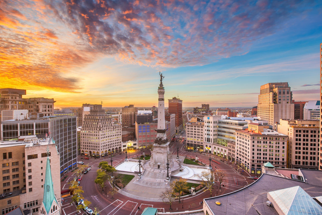 Indianapolis, Indiana, USA skyline over Soliders' and Sailors' Monument at dusk 2000pc Puzzle