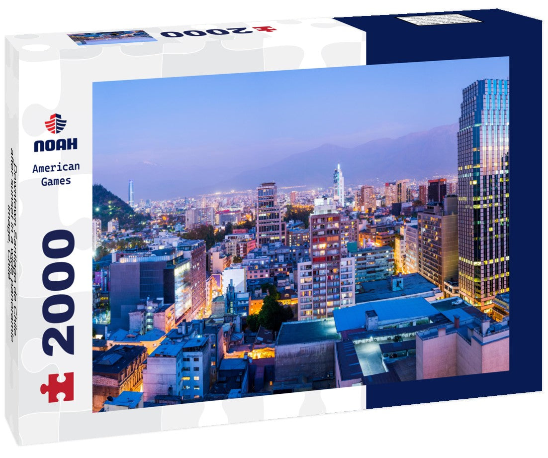 Downtown Santiago de Chile after sunset in a wide , Chile 2000pc Puzzle