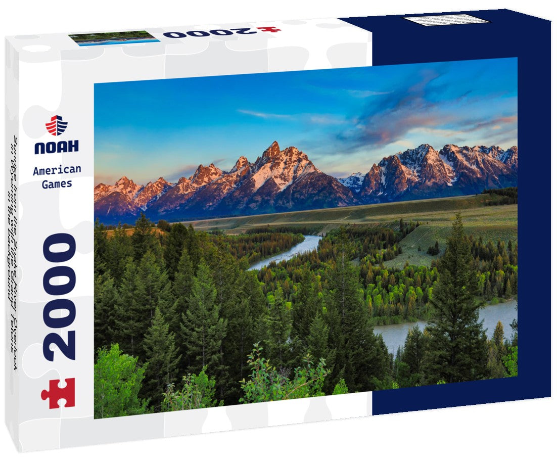 Sunrise from the Snake River Overlook in Wyoming with the Grand Tetons in the background 2000pc Puzzle