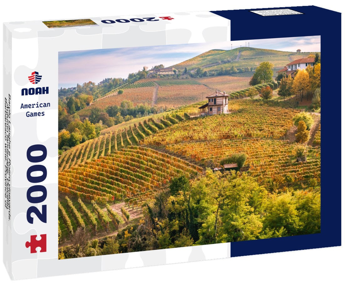 Barolo Langhe e Roero vineyards. Autumn landscape, Dolcetto, Barbaresco wine. Province of Cuneo, Piedmont, Italy 2000pc Puzzle
