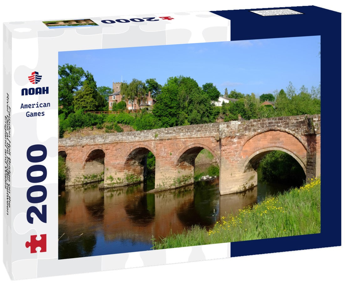 Farndon Holt Bridge on the River Dee at the border between England and Wales 2000pc Puzzle