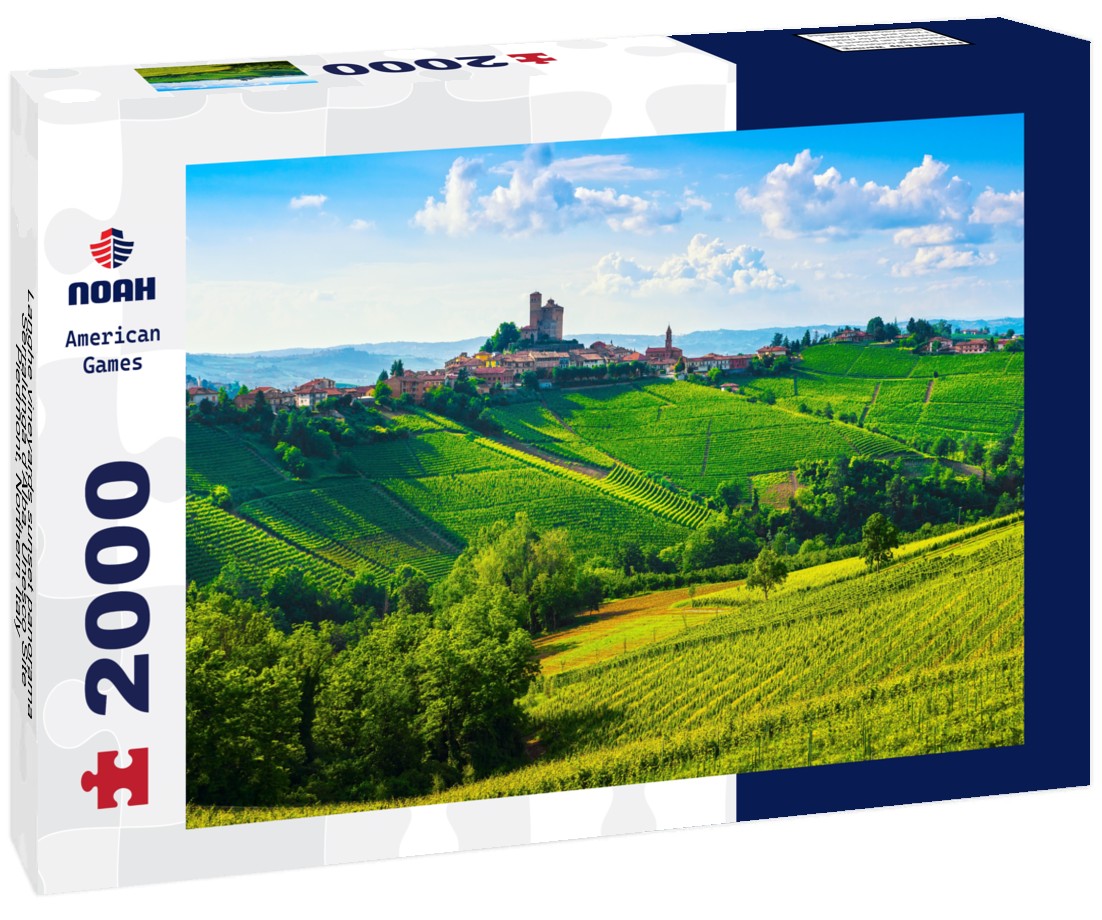Noah Jigsaw Puzzle Langhe vineyards sunset panorama, Serralunga d'Alba, Unesco Site, Piedmont, Northern Italy 2000 pieces