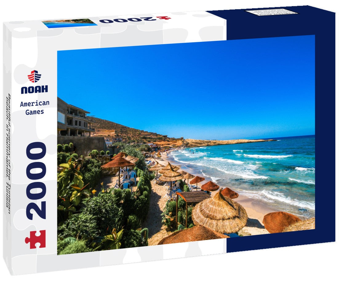 Noah Jigsaw Puzzle Beautiful scenery of the Tunisian beach. In Hammamet, Tunisia 2000 pieces