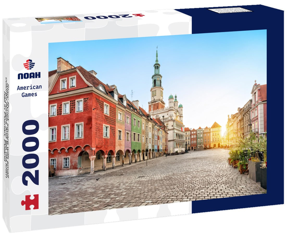 Stary Rynek square with small colorful houses and the old town hall in Poznan, Poland 2000pc Puzzle