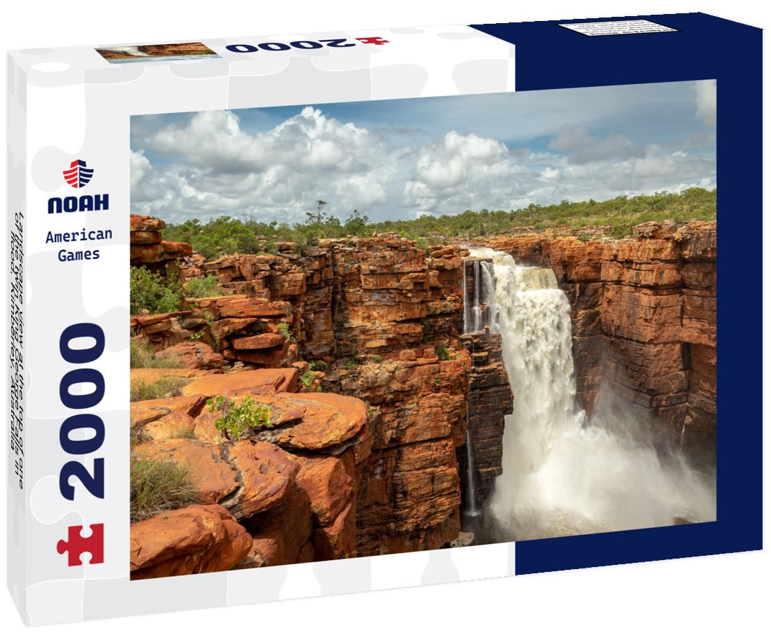 Landscape view at the top of one of the twin King George Falls in flood, Kimberley, Australia 2000pc Puzzle