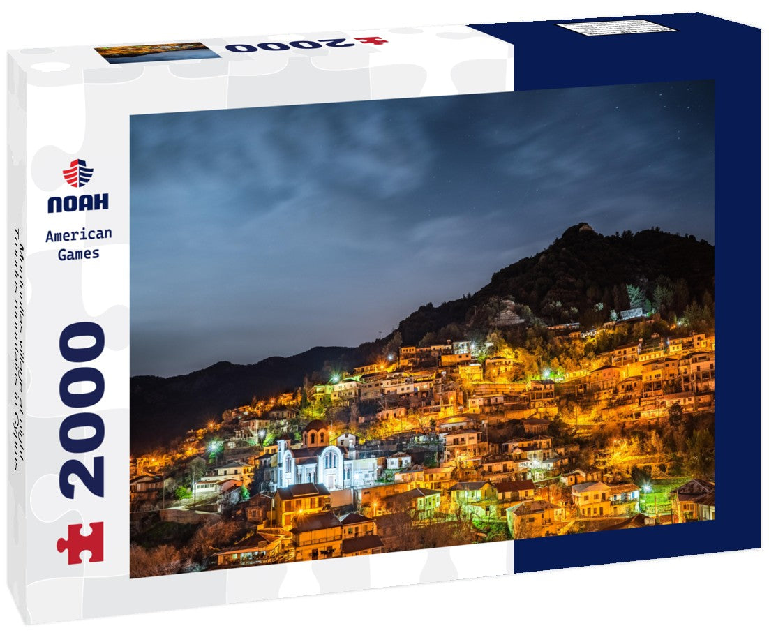 Moutoullas village at night, Troodos mountains in Cyprus 2000pc Puzzle