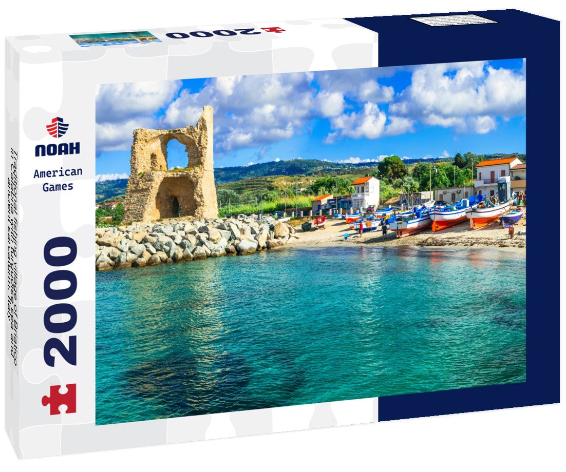 Traditional fishing village of Briatico in Calabria with turquoise sea and ancient sarcaturm. Italy 2000pc Puzzle