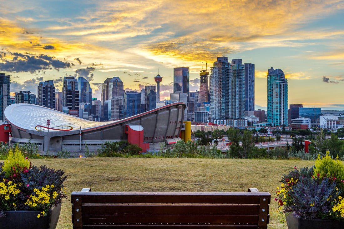 Calgary City. Downtown sunset. Calgary Saddledome sunset 2000pc Puzzle