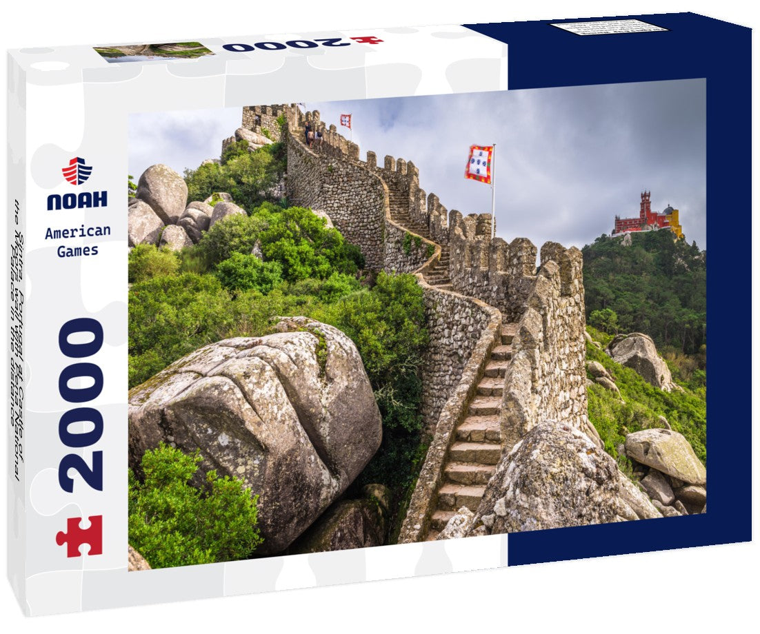 Noah Jigsaw Puzzle Sintra, Portugal at Castle of the Moors wall with Pena National Palace in the distance 2000 pieces
