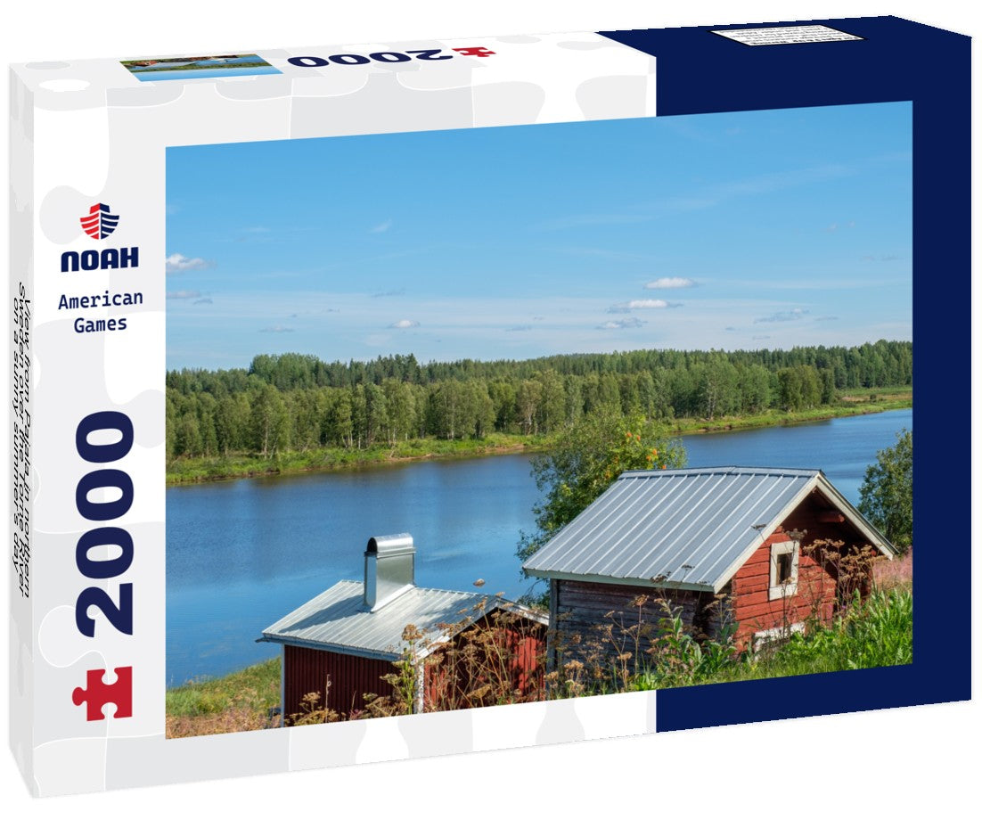 Pajala in northern Sweden over the Torne River on a sunny summer's day 2000pc Puzzle