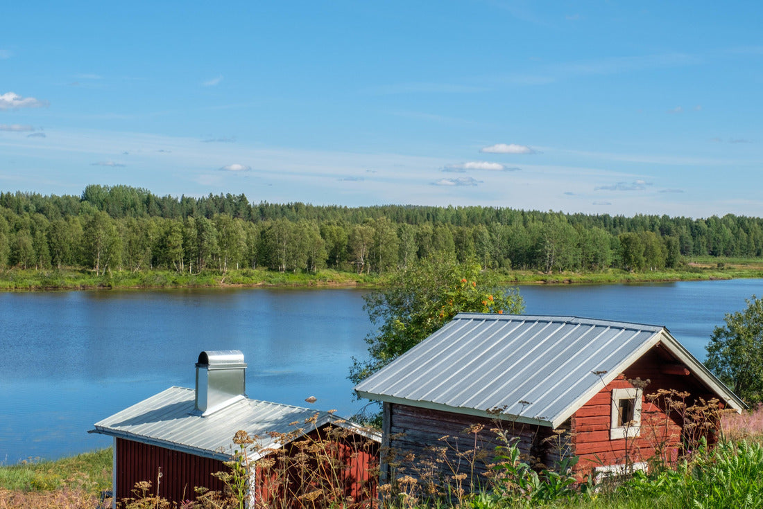 Pajala in northern Sweden over the Torne River on a sunny summer's day 2000pc Puzzle