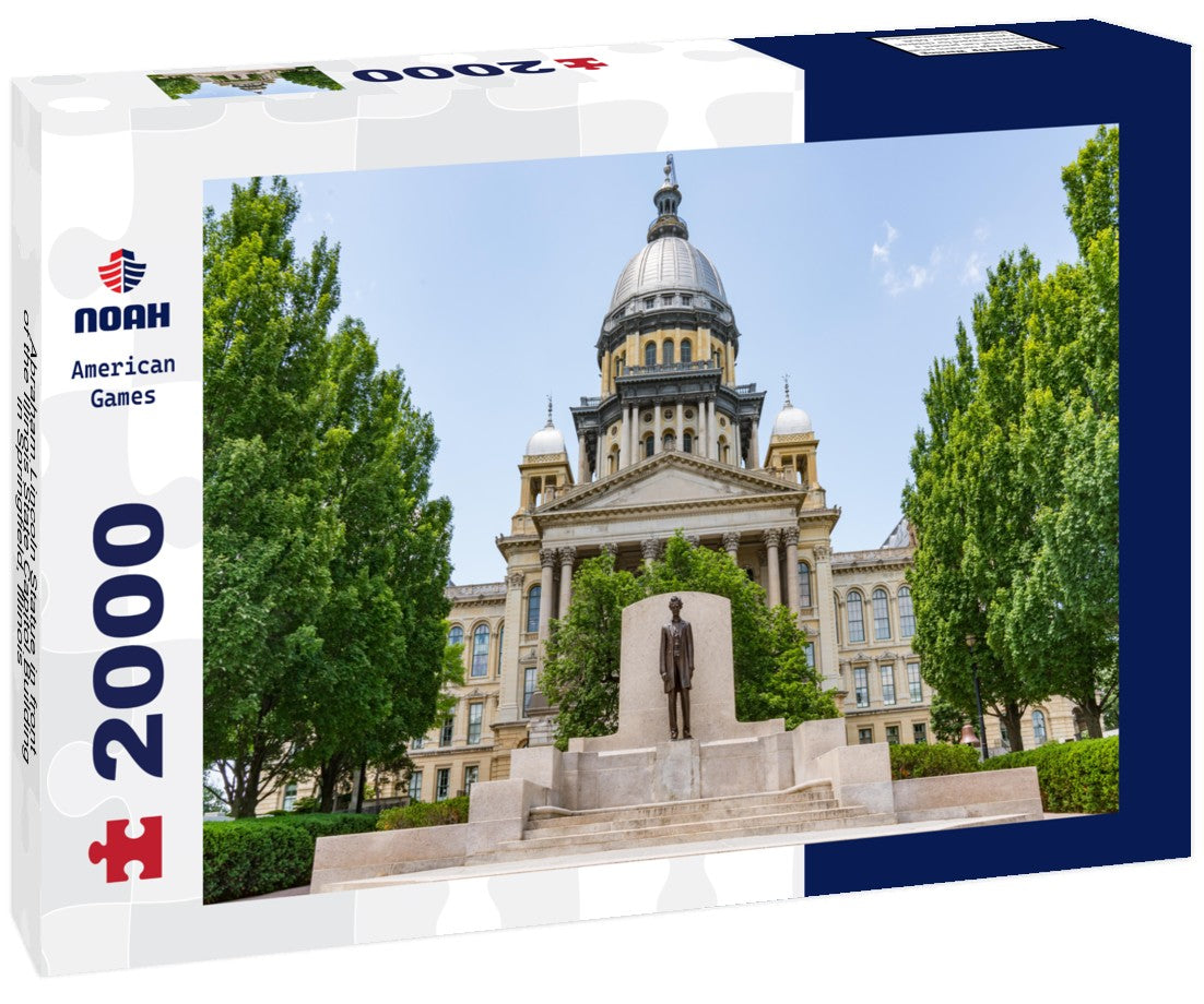 Abraham Lincoln Statue in front of the Illinois State Capitol Building in Springfield, Illinois 2000pc Puzzle