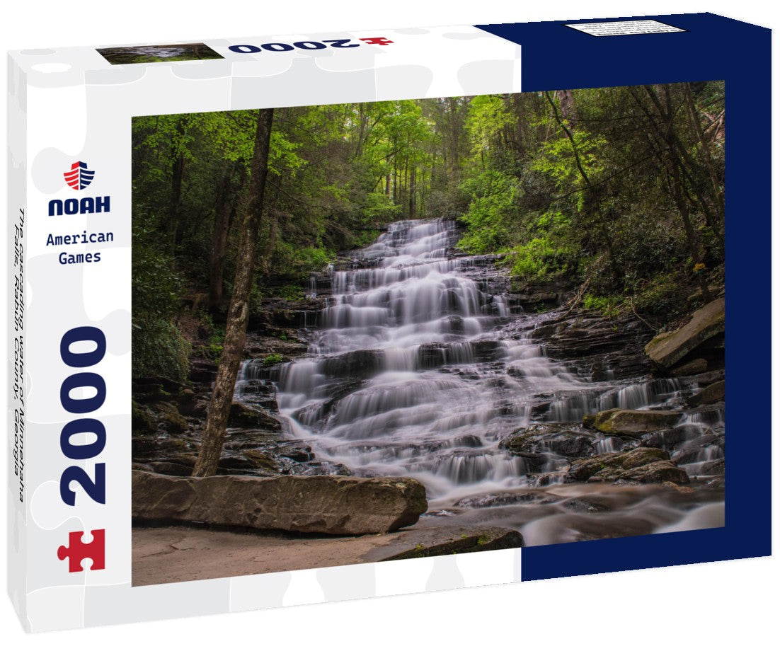 The cascading water of Minnehaha Falls, Rabun County, Georgia 2000pc Puzzle