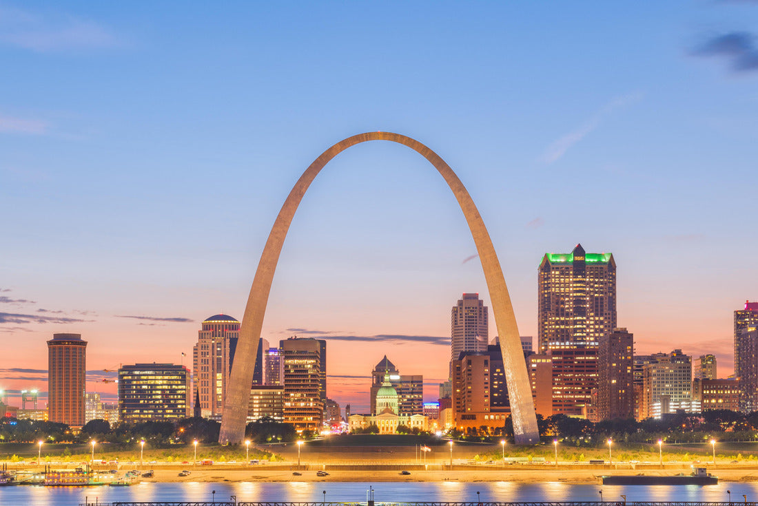 St. Louis, Missouri, USA downtown cityscape with the arch and courthouse at dusk 2000pc Puzzle