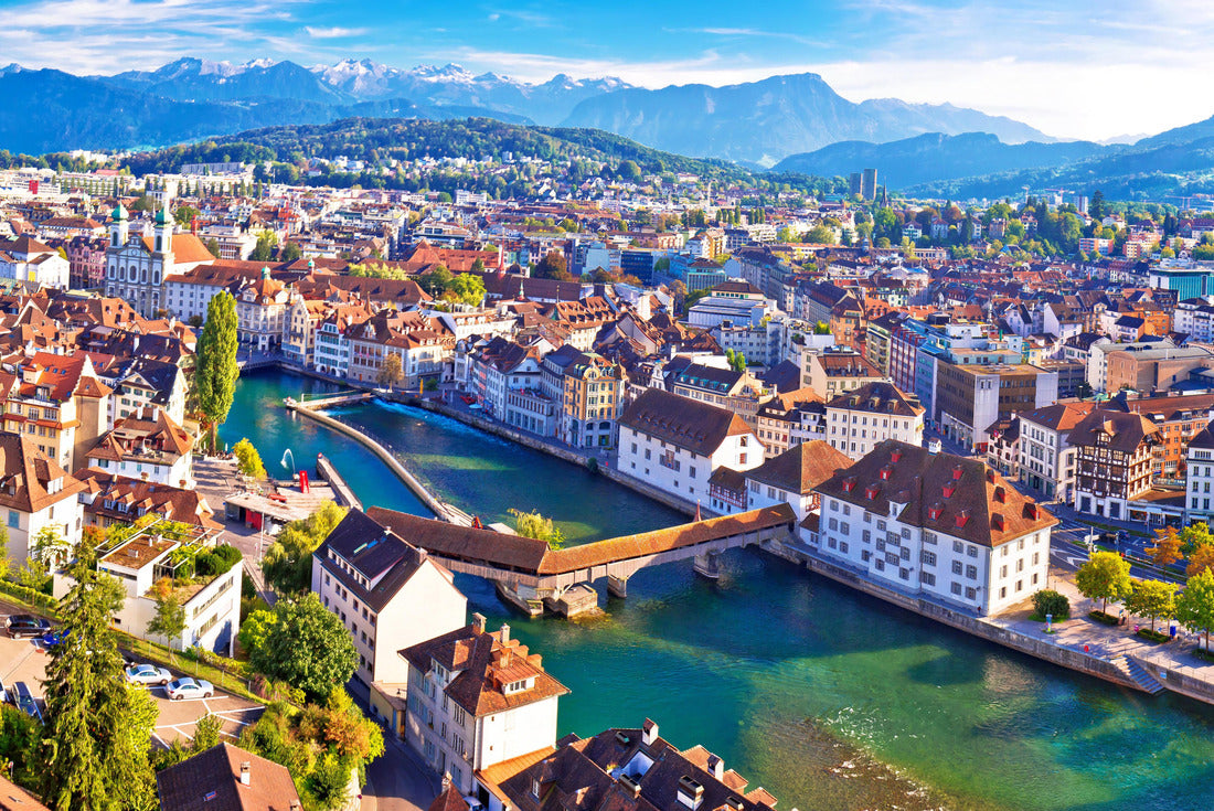 Lucerne city view of the Alps and lakes in Switzerland 2000pc Puzzle