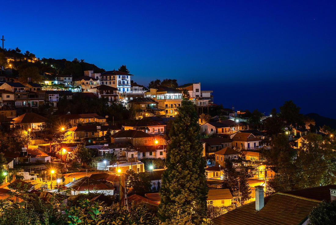 Pedoulas cypriot village streets and houses, night, Troodos, Nicosia District, Cyprus 2000pc Puzzle