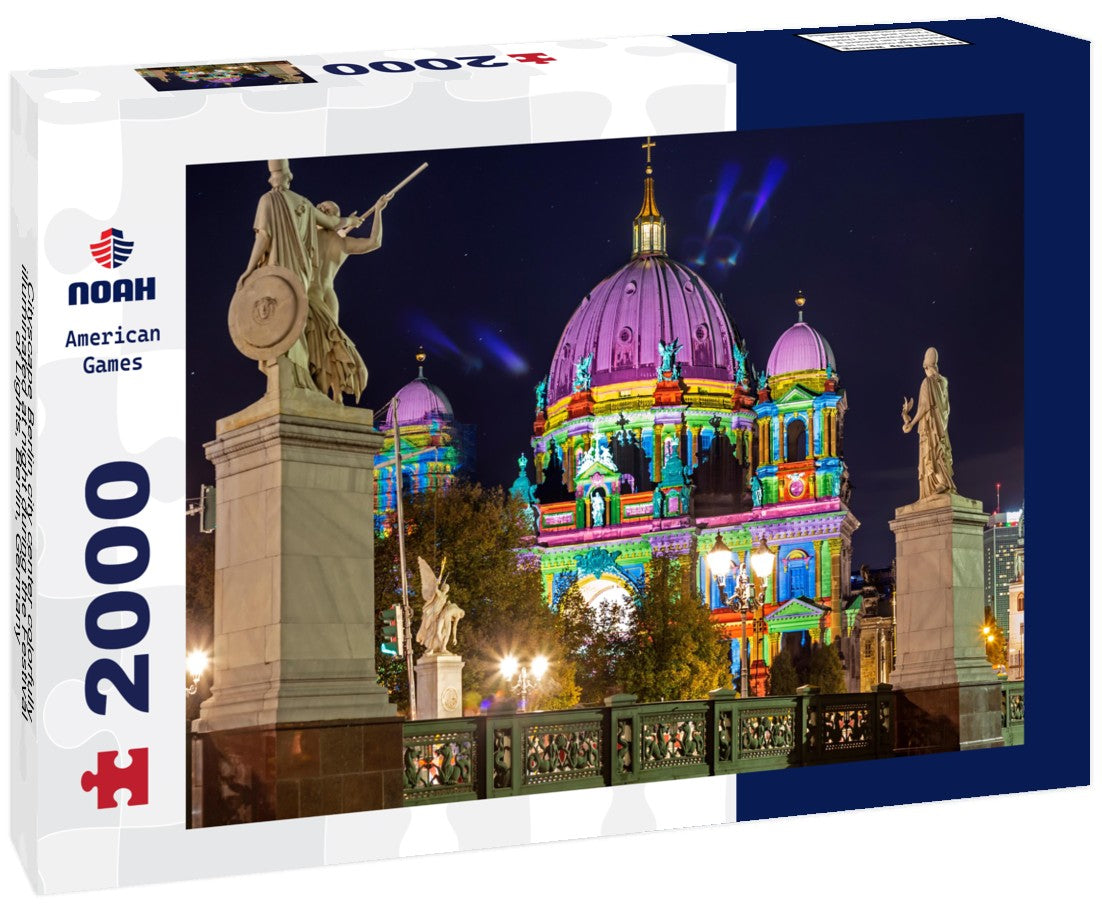 Cityscape Berlin city center colorfully illuminated at night during the Festival of Lights, Berlin, Germany 2000pc Puzzle