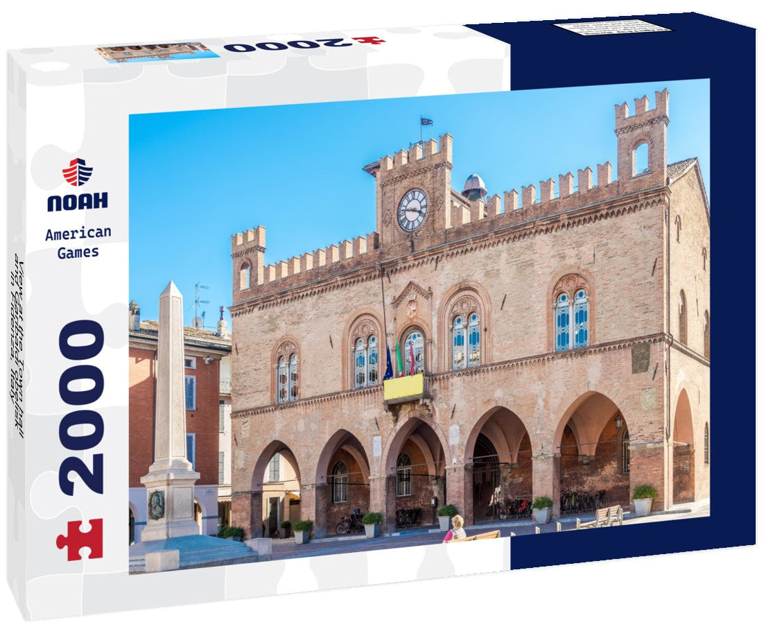 the Town hall and Garibaldi obelisk in Fidenza, Italy 2000pc Puzzle