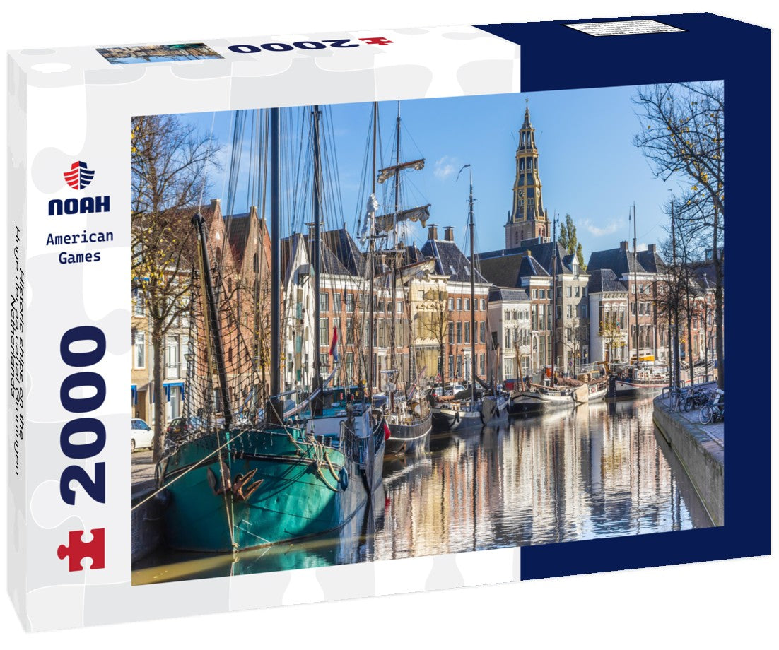 Historic ships on the Hoge der aa canal Groningen, Netherlands 2000pc Puzzle