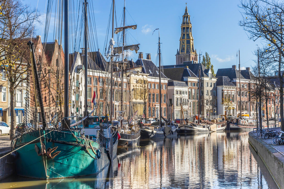 Historic ships on the Hoge der aa canal Groningen, Netherlands 2000pc Puzzle